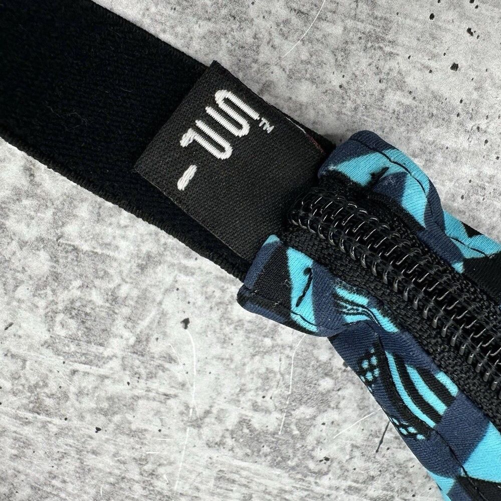 SPIbelt Small Personal Item Running Belt blue and black geometric pattern Crayon - Picture 3 of 7